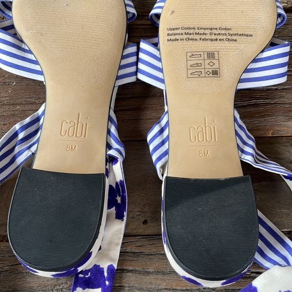 Cabi watercolor lace up flat sandals Size 8 NWOT - Picture 6 of 6